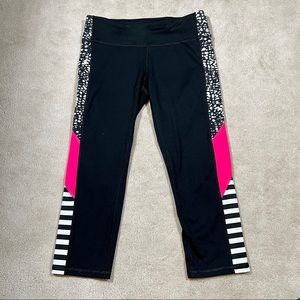 Champion Cropped Leggings Athletic Workout Stripe